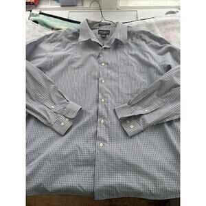 Eddie Bauer Checkered Plaid Cotton Button Down Shirt Long Sleeve XXL